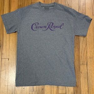 Lightweight Gray Short-Sleeve Spring Tee Purple Crown Royal Script Medium GUC